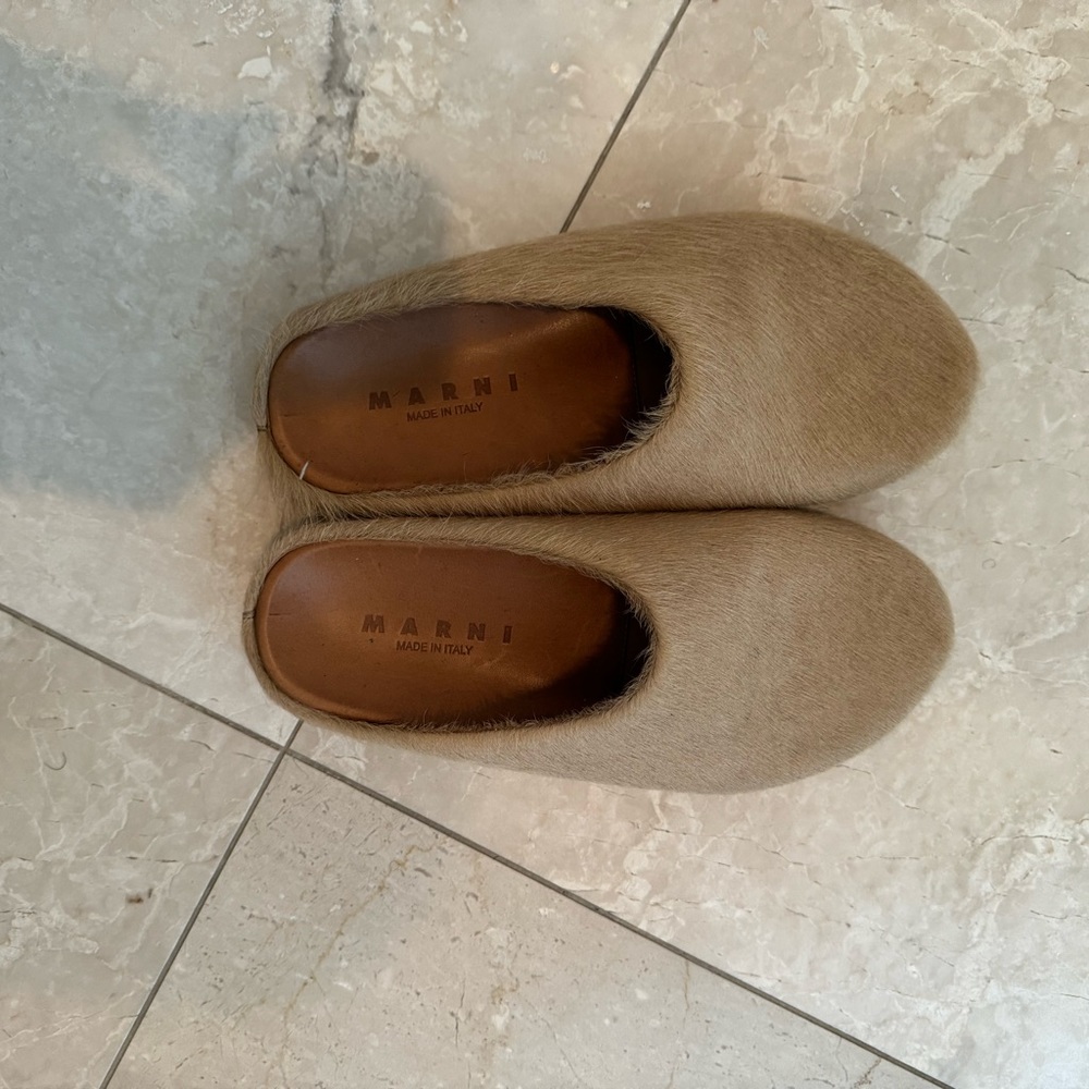 Marni sabots fur slides women’s size 39